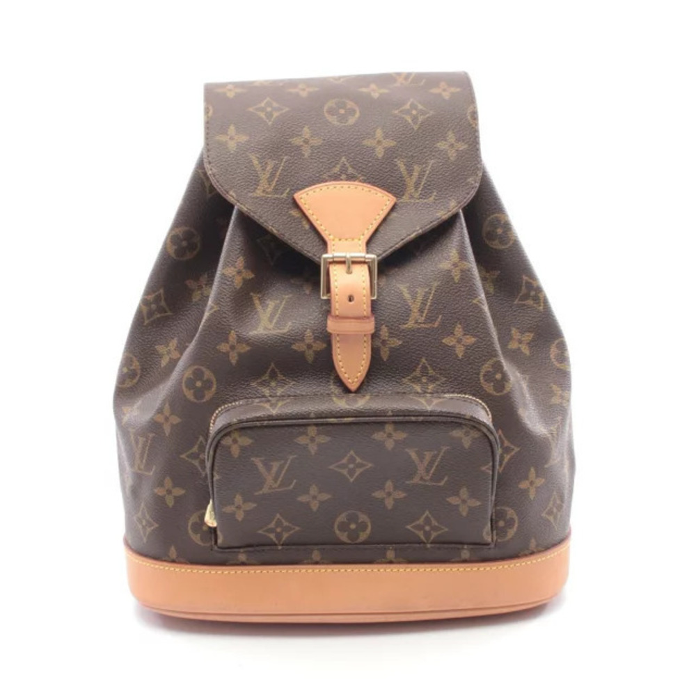 Louis Vuitton Montsouris Backpack Canvas Leather Monogram Brown